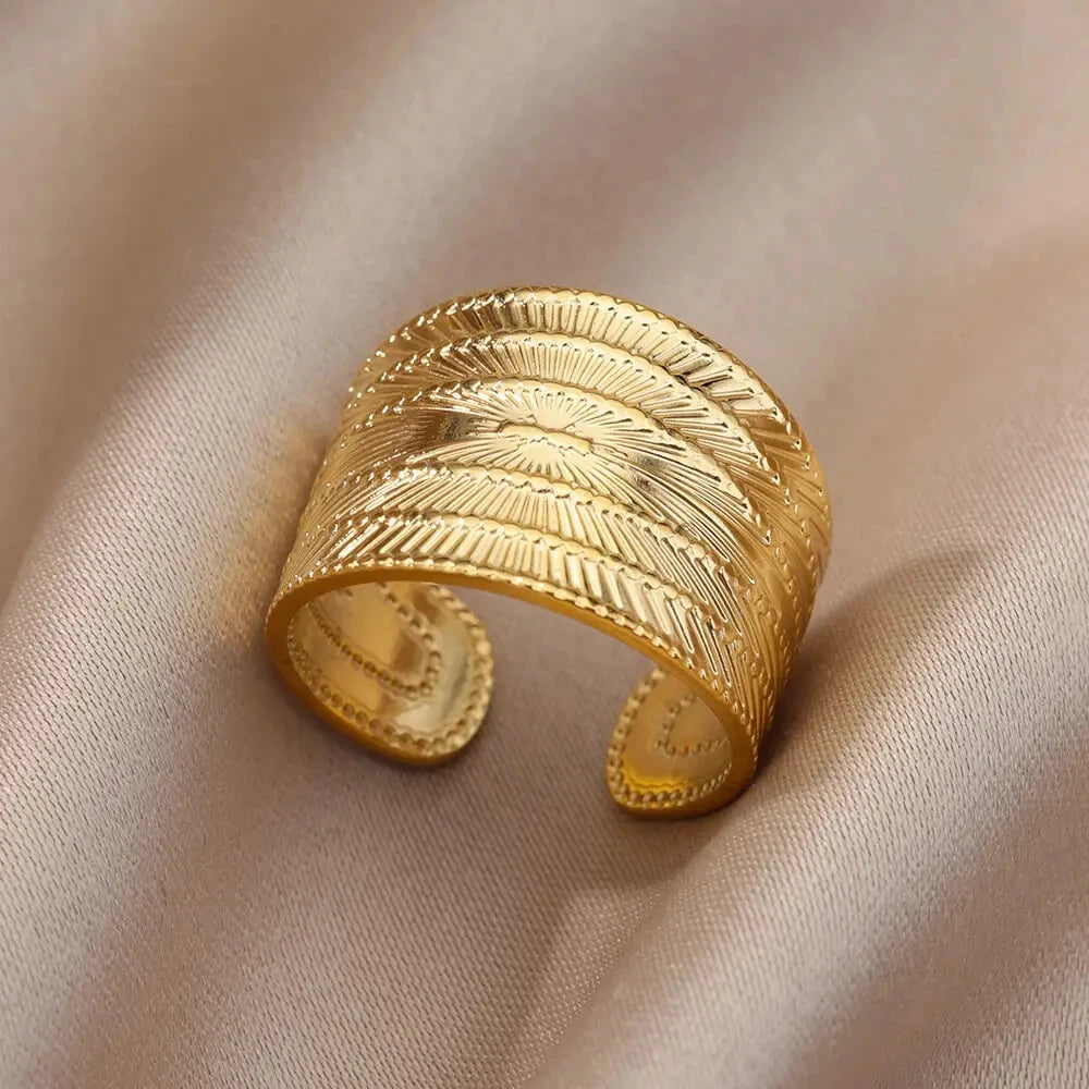 Bague Dorée Acier Inoxydable 316L – Anti-Décoloration