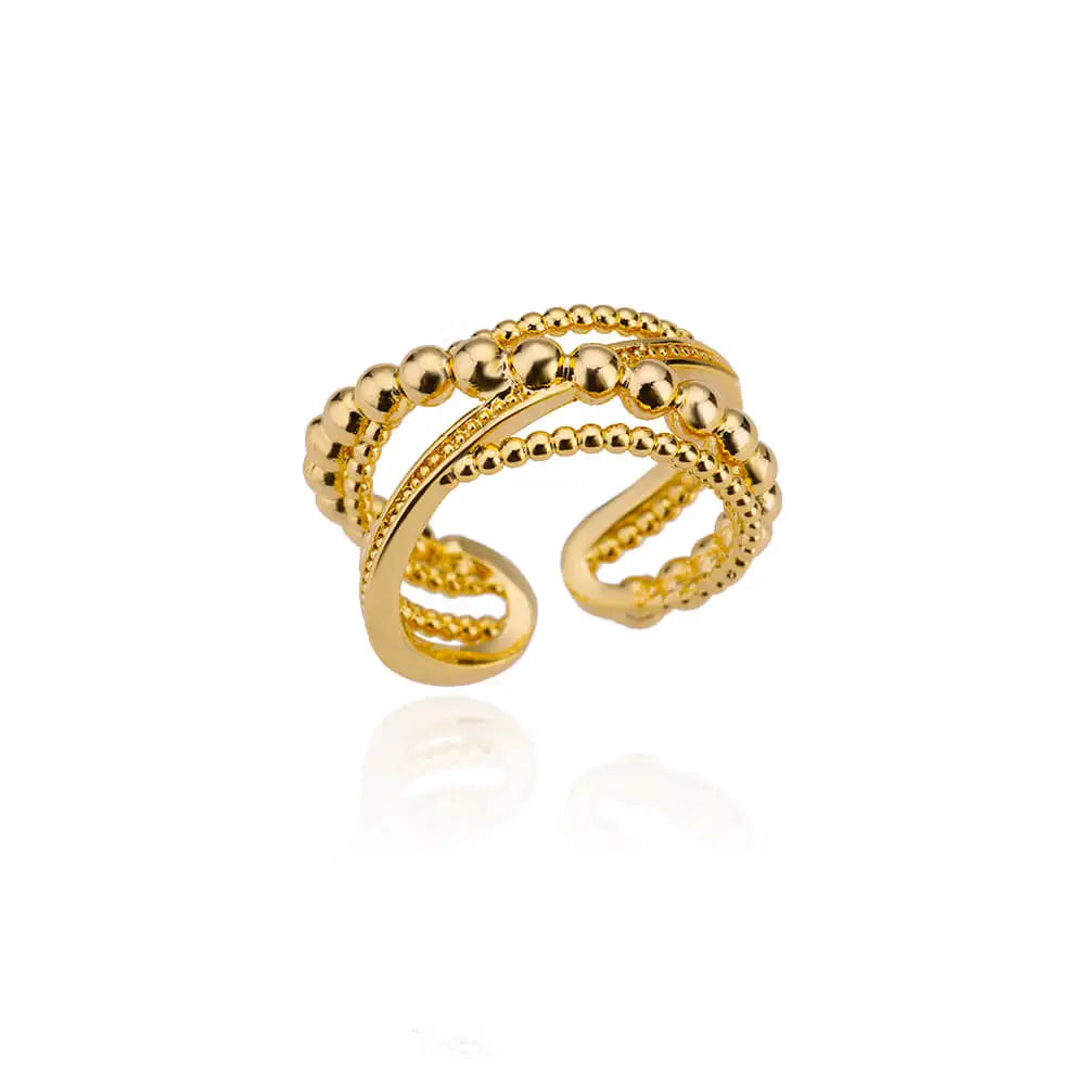 Bague Dorée Acier Inoxydable 316L – Anti-Décoloration
