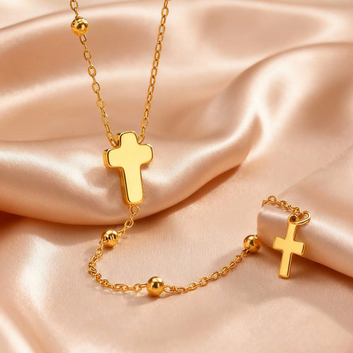 Collier Croix Religieuse en Y – Acier Inoxydable