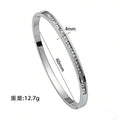 Bracelet Jonc Trèfle en Acier inoxydable avec Zircone