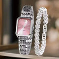 Montre Femme Quartz Bracelet Acier – Strass & Élégance