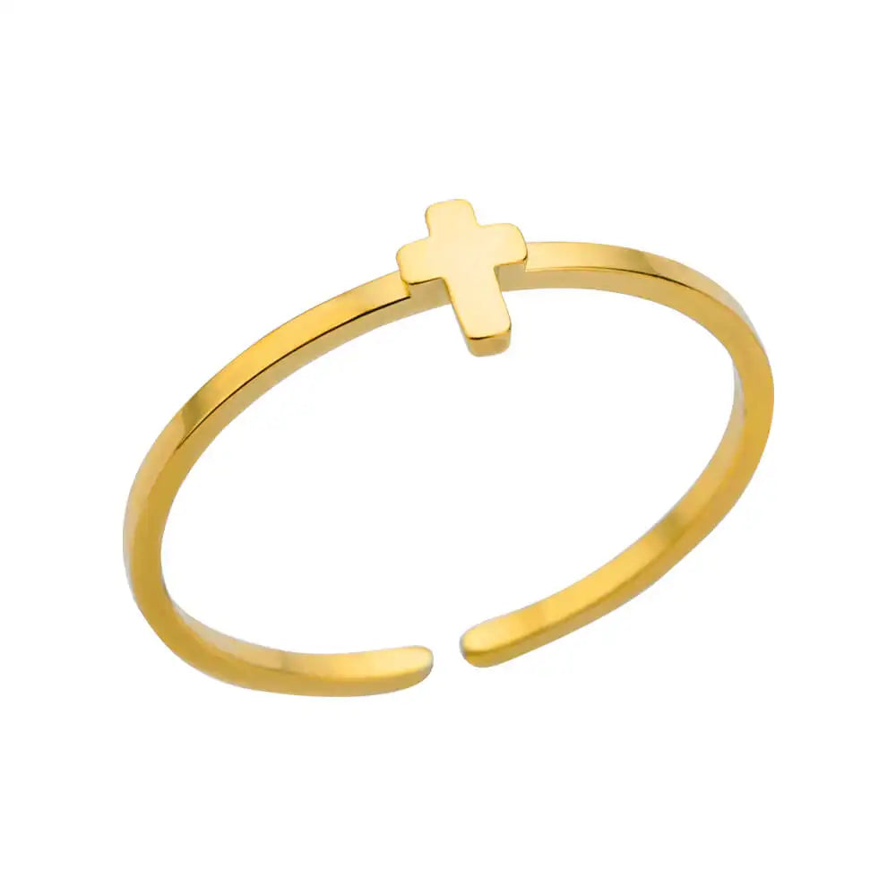 Bague Dorée Acier Inoxydable 316L – Anti-Décoloration