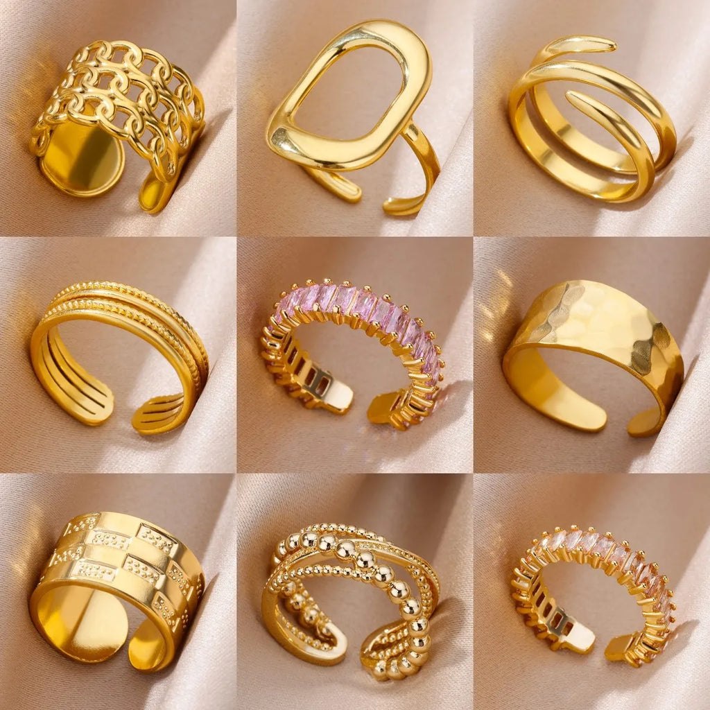Bague Dorée Acier Inoxydable 316L – Anti-Décoloration