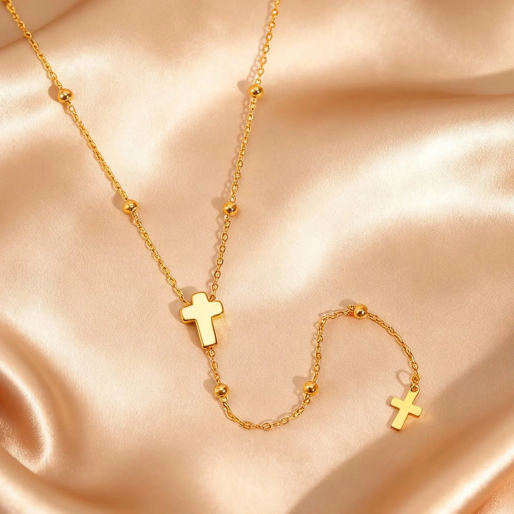Collier Croix Religieuse en Y – Acier Inoxydable