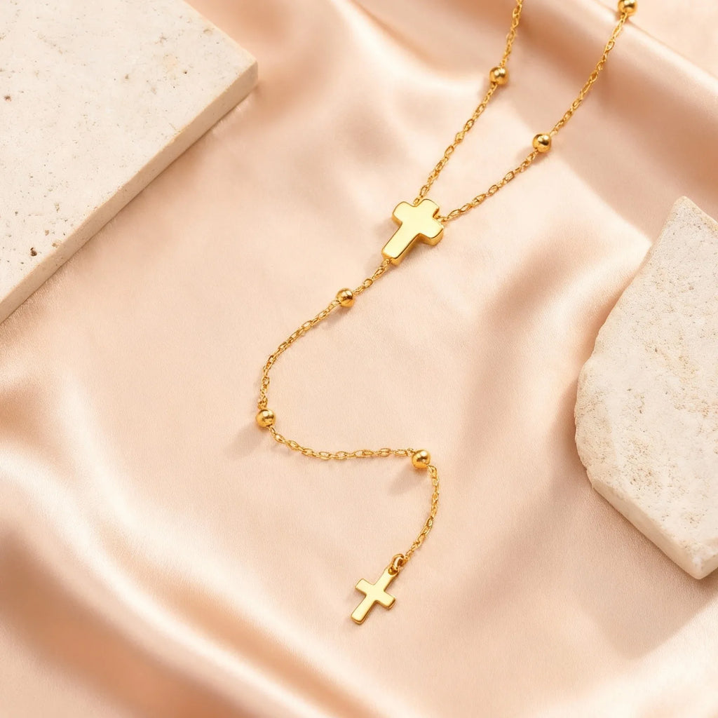 Collier Croix Religieuse en Y – Acier Inoxydable