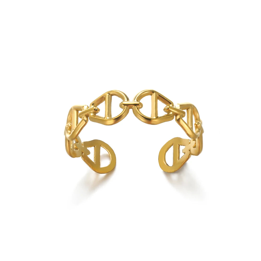 Bague Dorée Acier Inoxydable 316L – Anti-Décoloration