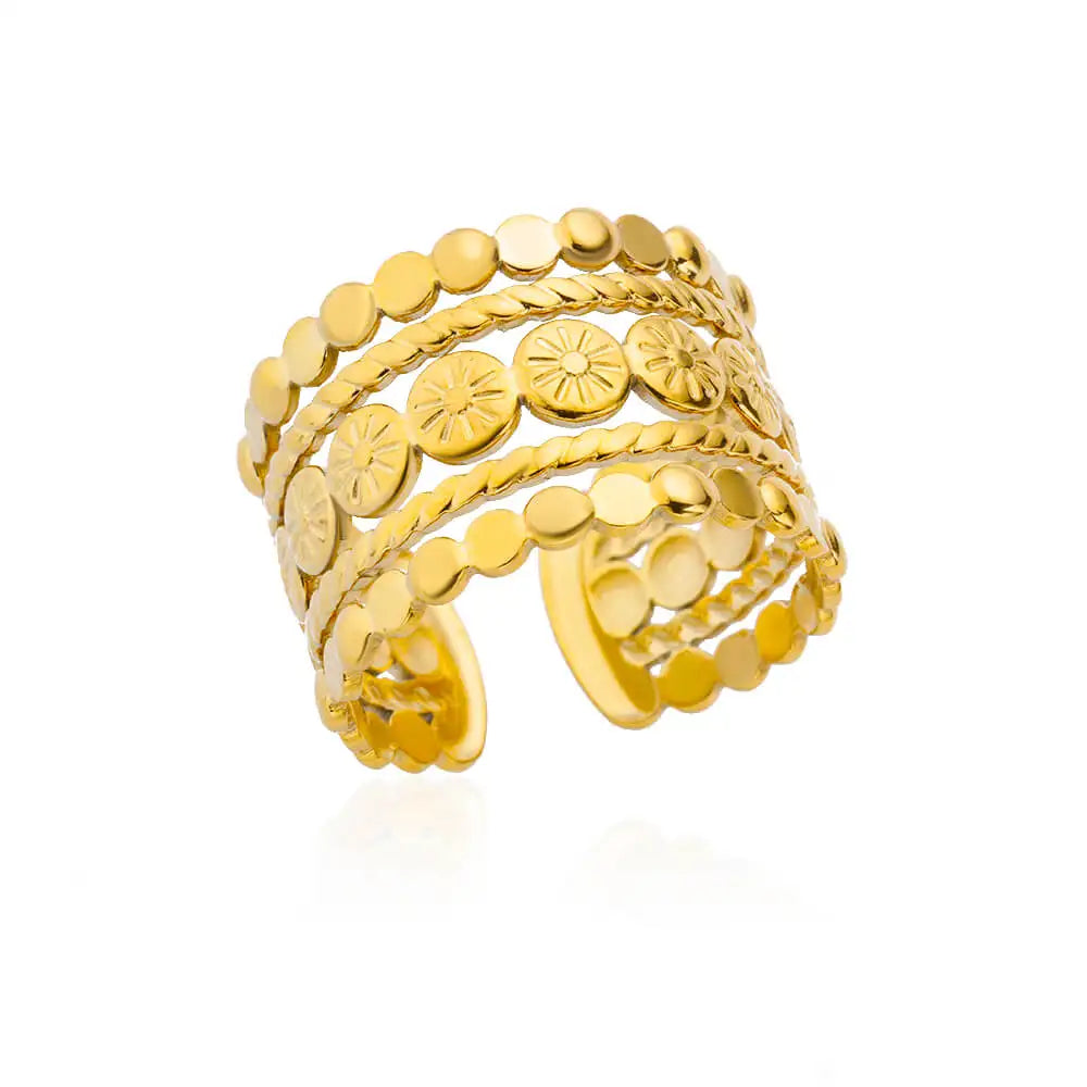 Bague Dorée Acier Inoxydable 316L – Anti-Décoloration