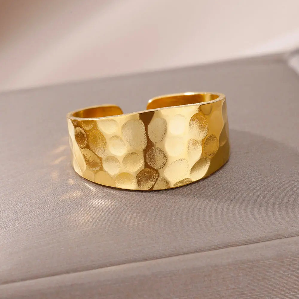 Bague Dorée Acier Inoxydable 316L – Anti-Décoloration