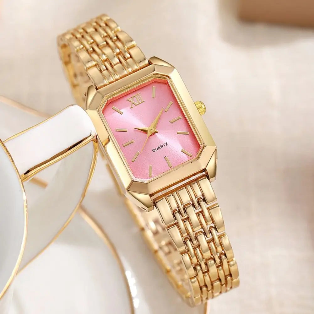 Montre Femme Quartz Bracelet Acier – Strass & Élégance