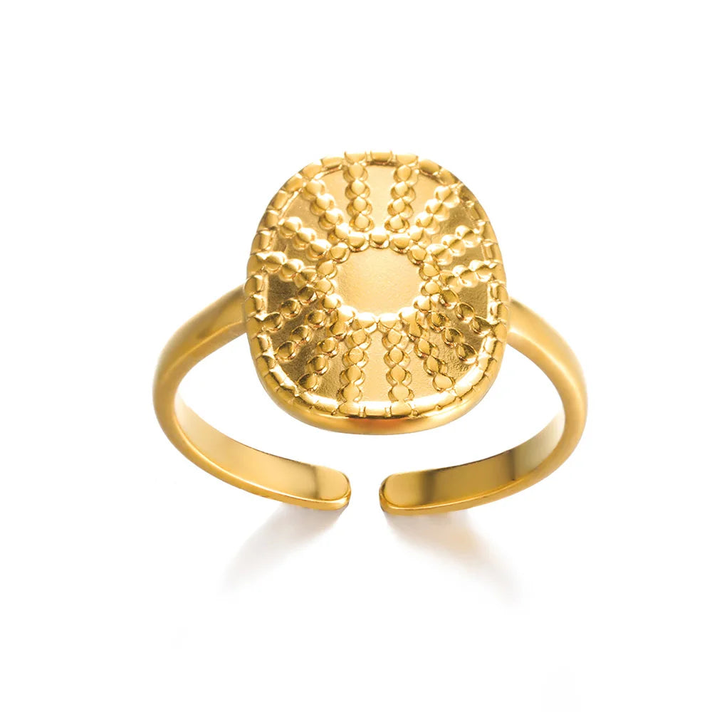 Bague Dorée Acier Inoxydable 316L – Anti-Décoloration