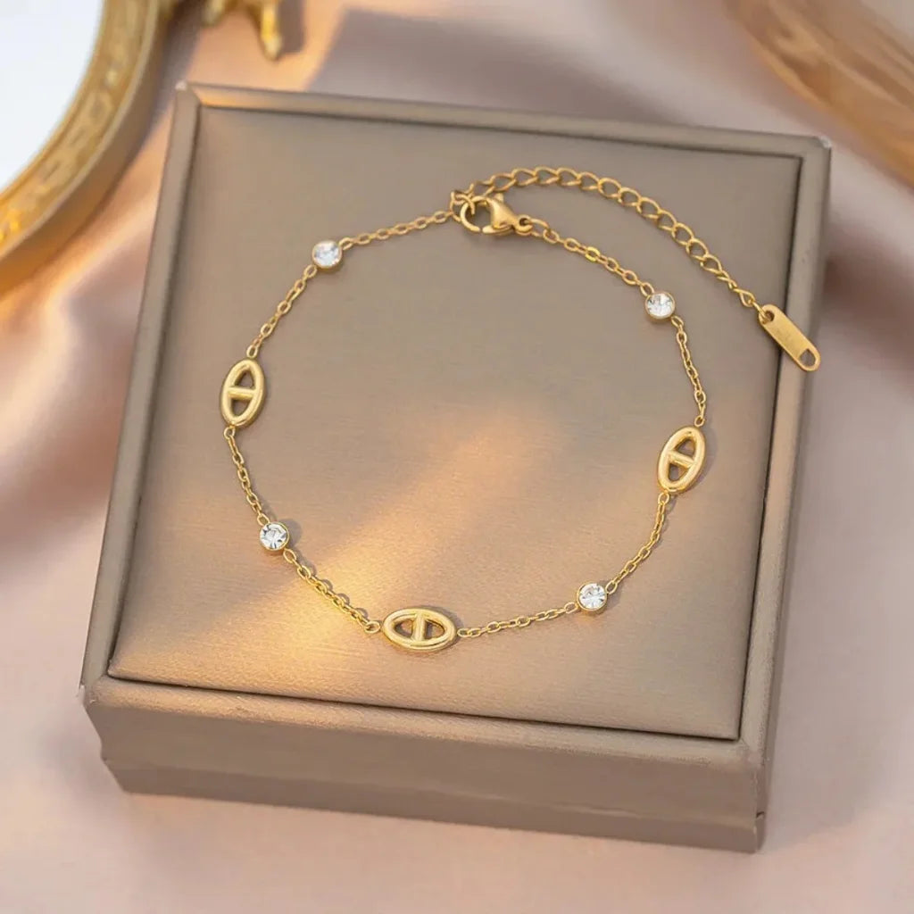 Jonc Élégant Zircon | Style Français – Acier Inoxydable