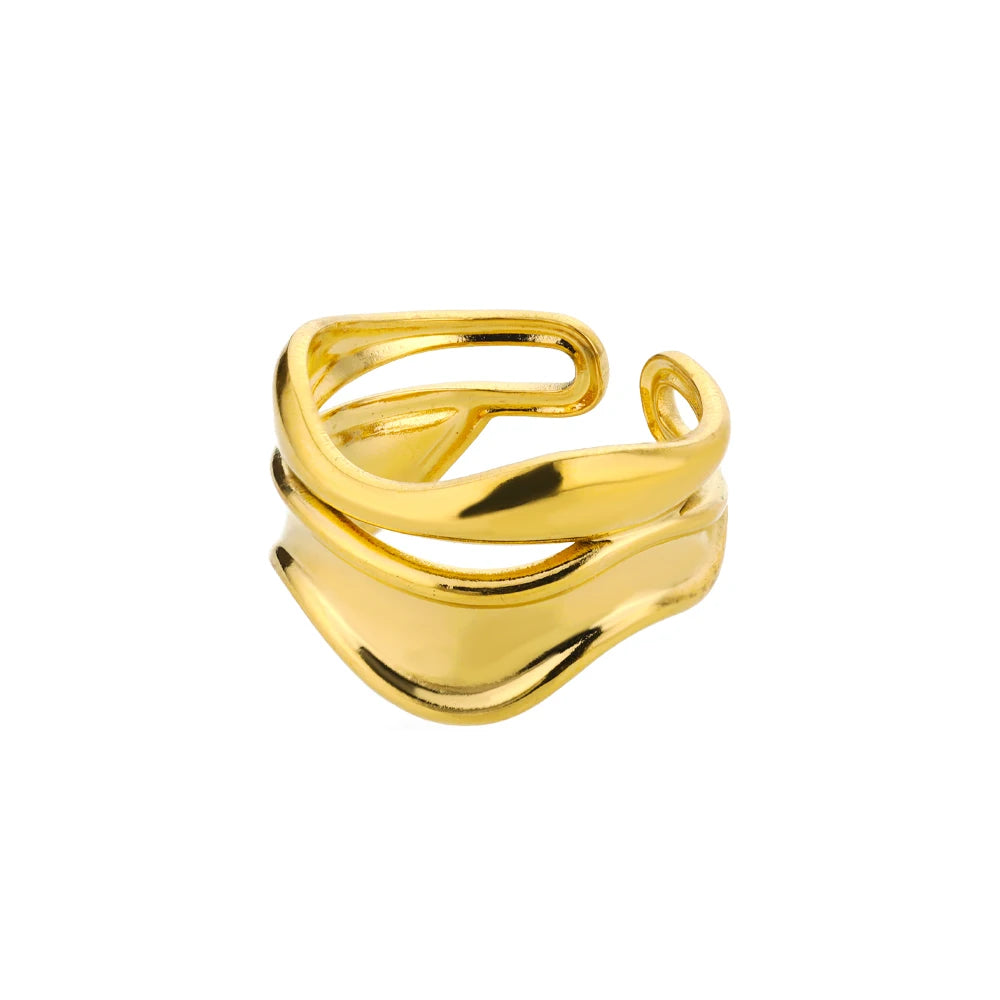 Bague Dorée Acier Inoxydable 316L – Anti-Décoloration