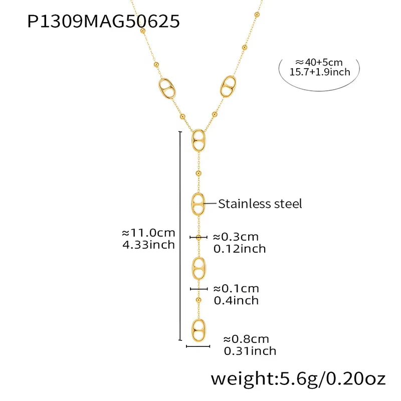 Collier Long Breloque Marine – Acier Inoxydable