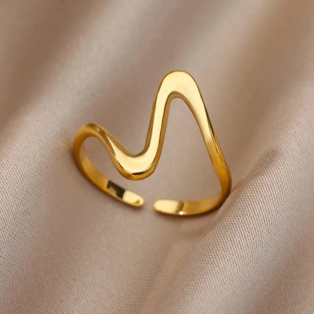 Bague Dorée Acier Inoxydable 316L – Anti-Décoloration