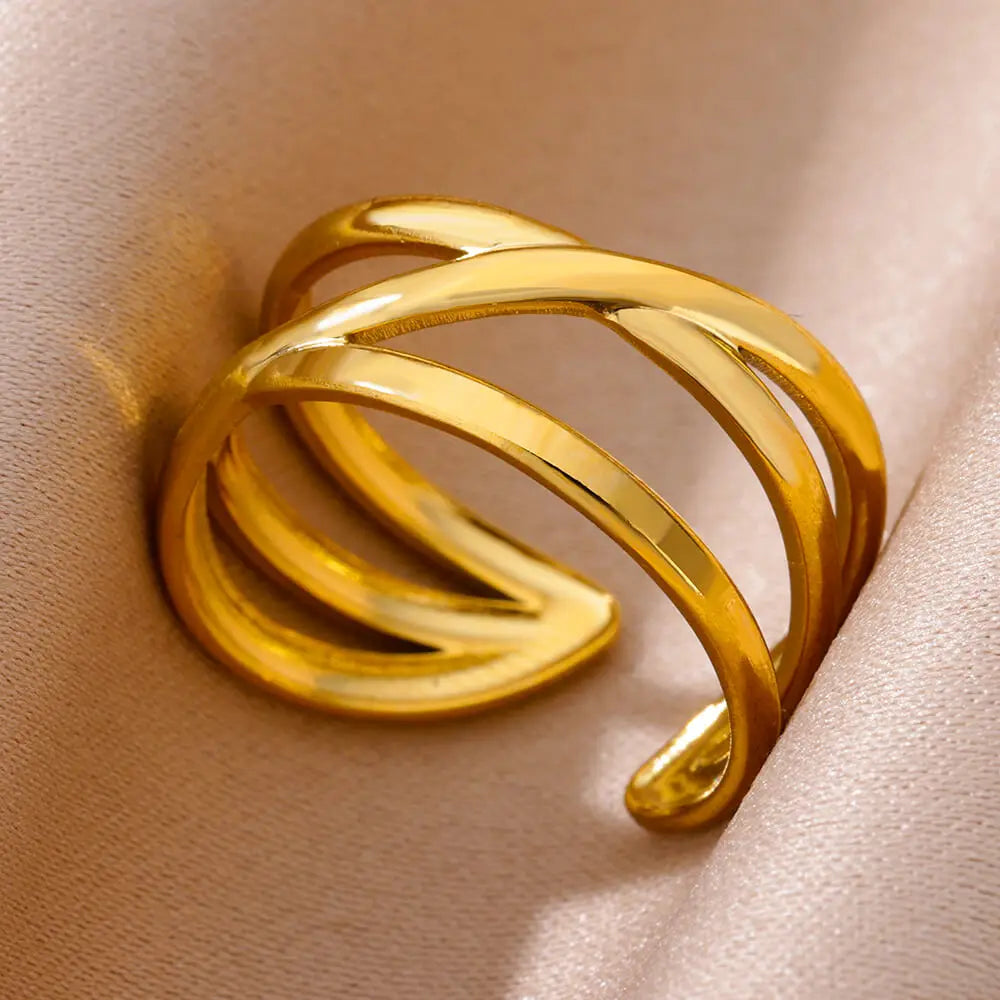 Bague Dorée Acier Inoxydable 316L – Anti-Décoloration